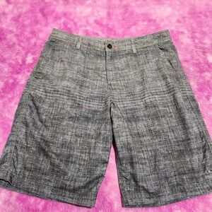 O'Neill Board Shorts Men's 34 Swim Surf Gray Button Zip‎ Drawstring Polyester